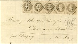 GC 1712 / N° 27 Bande De 5 Càd T 17 GRAY (69). 1870. - TB / SUP. - R. - 1863-1870 Napoleon III With Laurels