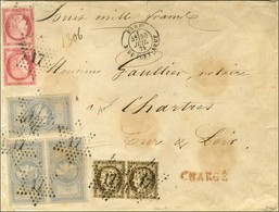 Etoile 17 / N° 33 Paire + 1 Ex + N° 56 Paire + N° 57 Paire Càd PARIS / R. DU PONT NEUF Sur Lettre Chargée. 1875. - TB /  - 1863-1870 Napoléon III Lauré