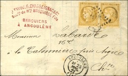 GC 105 / N° 43 Paire Nuance Citron Càd T 17 ANGOULEME (15). 1871. - TB. - R. - 1870 Bordeaux Printing