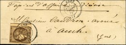 Càd T 17 AGEN (45) / N° 47 Sur Bande De Papier D'affaires Pour Auch. Au Verso, Càd D'arrivée 1872. - TB / SUP. - R. - 1870 Ausgabe Bordeaux