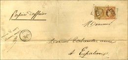 GC 1922 / N° 36 + 48 Càd T 16 LAGUIOLE (11) 27 JUIL. 71 Sur Papier D'affaires Pour Espalion. - TB. - R. - 1870 Bordeaux Printing