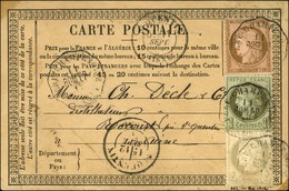 Conv. Stat. FERE-CHAMPENOISE / ROM. EP (49) / N° 50 + 52 + 54 Sur Carte Précurseur. 1876. - TB / SUP. - 1871-1875 Ceres