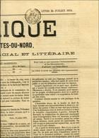 Càd ST BRIEUC / COTES DU NORD / N° 52 Sur Journal Complet L'ARMORIQUE Daté Le 24 Juillet 1876. - TB / SUP. - 1871-1875 Ceres