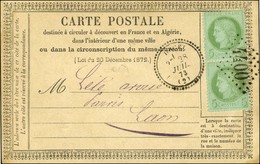 GC 4400 / N° 53 Paire Càd T 23 URCEL (2) Sur Carte Précurseur Locale Pour Laon. 1873. Exceptionnel Usage Du Type 23 En L - 1871-1875 Ceres