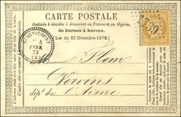 GC 1739 / N° 59 Càd T 23 GUIGNICOURT (2) Sur Carte Précurseur Pour Vervins. 1873. - SUP. - R. - 1871-1875 Ceres