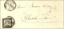 Càd T 22 CHATILLON-S-MARNE (49) 17 JUIN 59 Sur Timbre-taxe N° 1 Sur Lettre Locale. - SUP. - R. - 1859-1959 Lettres & Documents