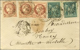 Càd CHATILLON-S-SEINE / N° 51 (3) + 76 (2) (1c En Trop) Sur Lettre Pour Nancy. 1877. Bel Affranchissement Composé. - TB  - 1876-1878 Sage (Typ I)