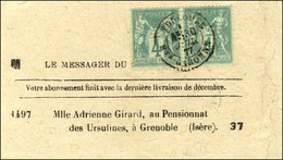 Càd T 18 TOULOUSE / HAUTE GARONNE / N° 63 Paire Sur Bande De Journal LE MESSAGER DU COEUR DE JESUS Pour Grenoble (envoi  - 1876-1878 Sage (Type I)