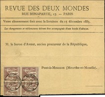 Càd 5 PARIS 5 / PERIODIQUES / N° 88 Bloc De 4 Sur Bande De Journal REVUE DES DEUX MONDES (15ème échelon Rayon Général).  - 1876-1878 Sage (Type I)
