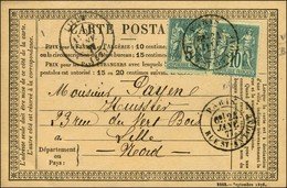 Càd PARIS / RUE ST ANTOINE / N° 75 + 76 Sur Carte Précurseur. 1877. - TB / SUP. - 1876-1878 Sage (Type I)