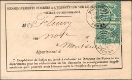 Càd T 18 MONTDIDIER / SOMME / N° 65 Paire Sur Avis De Réception. 1876. - SUP. - 1876-1878 Sage (Type I)