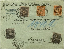 Càd NANCY GARE / N° 89 (2) + 94 (2) + 97 Sur Lettre Chargée Pour Vic Sur Seille (Lorraine). 1895. - TB / SUP. - R. - 1876-1878 Sage (Type I)