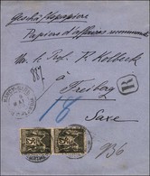 Càd NANCY GARE / N° 97 Paire Sur Papiers D'affaires Recommandé Pour La Saxe. 1900. - TB. - R. - 1876-1878 Sage (Type I)