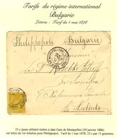 Càd GARE DE MONTPELLIER / N° 92 Sur Lettre Pour Philippopol. 1886. - TB. - 1876-1878 Sage (Type I)