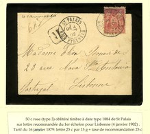 Càd ST PALAIS / Bses PYRENEES / N° 104 Sur Lettre Recommandée Pour Lisbonne. 1902. - TB. - R. - 1876-1878 Sage (Type I)