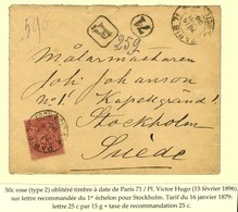 Càd PARIS 71 / PL. VICTOR HUGO  / N° 98 Sur Lettre Recommandée Pour Stockholm. 1896. - TB / SUP. - R. - 1876-1878 Sage (Type I)