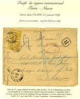 Càd PARIS / PL. DE LA REPUBLIQUE / N° 92 (2) Sur Lettre Recommandée Pour Grand-Rivière-de-Cod-Roy. Au Recto, Càd D'arriv - 1876-1878 Sage (Type I)