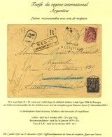 Càd BOURGES / CHER / N° 89 + 98 (def) Sur Lettre Recommandée Avec Avis De Réception Pour Buenos Ayres. Le Destinataire é - 1876-1878 Sage (Type I)