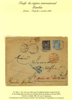 Càd PARIS 54 / R. DES BATIGNOLLES 29 MAI 99 / N° 89 + 90 Sur Lettre Pour Ste Marie De Bathurst (Gambie) Au Tarif Du 1er  - 1876-1878 Sage (Type I)