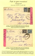 Lot De 2 Lettres Affranchies à 25c Pour Johanesburg (Transvall) Avec Griffes Et étiquettes De Censure De La Guerre Des B - 1876-1878 Sage (Type I)