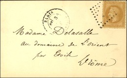 GC 432 / N° 28 Càd PARIS / BELLEVILLE 3 OCT. 70 Sur Carte Pour Etoile Sur Rhône (Drôme) Sans Càd D'arrivée. L'ARMAND BAR - Guerre De 1870