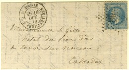 Etoile 38 / N° 29 Càd PARIS / R. DES FEUILLANTINES 10 OCT. 70 Sur Lettre Pour Condé Sur Noireau. Au Verso, Càd D'arrivée - Guerra Del 1870