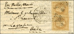 Etoile 20 / N° 28 (2) Càd PARIS / R. ST DOMque ST GN 56 15 OCT. 70 Sur Lettre Pour St Laurent Par La Grasse. Au Verso, C - Krieg 1870