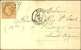 GC 432 / N° 28 Càd PARIS / BELLEVILLE 5 OCT. 70 Sur Carte Avec Texte Daté Du Fort De Noisy Le 3 Octobre 1870 Pour Rochef - War 1870