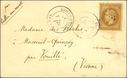 Etoile 11 / N° 28 Càd PARIS / R. ST HONORE 3 OCT. 70 Sur Carte Pour Masseuil Quincey Par Vouillé (Vienne) D'un Capitaine - Guerre De 1870