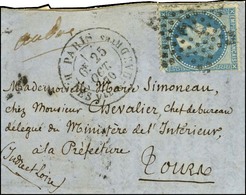 Etoile 7 / N° 29 Càd PARIS / R. DES Vlles HAUDRtes 25 OCT. 70 Sur Lettre Pour Le Ministère De L'Intérieur à Tours. Au Ve - Guerra Del 1870