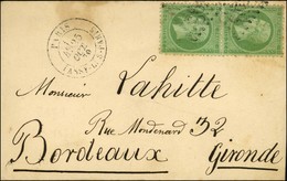 GC 2793 / N° 20 Paire Càd PARIS / PASSY-LES-PARIS 25 OCT. 70 Sur Carte Pour Bordeaux Sans Càd D'arrivée. LE VAUBAN Proba - Guerre De 1870