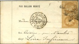 Etoile 20 / N° 28 (2) Càd PARIS / R. ST DOMque ST GN 53 30 OCT. 70 Sur Lettre PAR BALLON MONTE Avec Texte Daté Du Mont V - Guerra De 1870