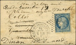 Etoile 39 / N° 37 Càd PARIS / R. DES ECLUSES-ST-MARTIN 5 NOV. 70 Sur Lettre Pour Granville Réexpédiée à Dinan. Au Verso, - War 1870