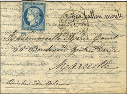 Etoile 37 / N° 37 Càd PARIS / BT MALESHERBES 11 NOV. 70 Sur Lettre Pour Marseille Sans Càd D'arrivée. Courrier Saisi Du  - War 1870