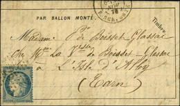 Etoile 25 / N° 37 Càd PARIS / R. SERPENTE 11 NOV. 70 Sur Dépêche Ballon N° 5 Pour L'iSLE D'ALB Sans Càd D'arrivée. Courr - War 1870