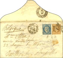 Etoile 1 / N° 28 + 27 Càd PARIS / PL. DE LA BOURSE 17 NOV. 70 Avec Enveloppe Du Graveur Stern Pour Bruxelles. Au Verso,  - War 1870