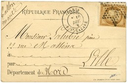 Etoile 2 / N° 36 Càd PARIS / R. ST LAZARE 16 DEC. 70 Sur Carte Imprimée REPUBLIQUE FRANCAISE Pour Lille Sans Càd D'arriv - War 1870