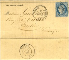 Etoile 4 / N° 37 Càd PARIS / R. D'ENGHIEN 19 DEC. 70 Sur Lettre Pour Tulle. Au Verso, Càd D'arrivée 27 DEC. 70. LE DELIV - War 1870