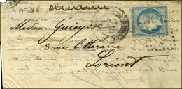 Lettre Avec Texte De Paris Non Daté Pour Lorient. GC 532 / N° 37 Càd T 17 BORDEAUX (32) 23 DEC. 70. Au Recto, Mention Ma - War 1870