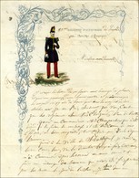 Càd ARMEE D'ORIENT / Bau A 1 MARS 56 Taxe 30 DT Sur Lettre De Soldat Décorée D'un Dessin De Fantassin Réhaussé à L'aquar - Marques D'armée (avant 1900)