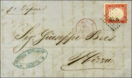 PC 4226 / Sardaigne 40c Sur Lettre De Gênes Pour Nice. Càd D'entrée Rouge 2 ITALIE 2 / MENTON. 1862. - TB / SUP. - R. - Poste Maritime