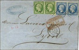 Ancre / N° 12 Paire (def) + 14 Paire (pd) Càd AMERIQUE * 4 DEC. 61 Sur Lettre De Constantinople Pour Lyon. - TB. - R. - Poste Maritime