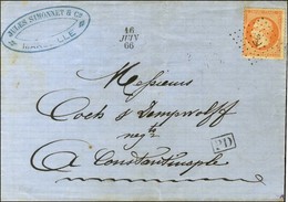 Ancre / N° 23 Variété Du Càd De L'AMERIQUE Avec Dateur Seul 16 JUIN 66 Sur Lettre De Marseille Pour Constantinople (Ex C - Poste Maritime