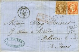 Ancre / N° 13 + 16 Càd INDUS * 1 OCT. 62 Sur Lettre De Consantinople Pour Paris. - TB. - Maritime Post