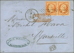 Ancre / N° 23 Paire Càd SAID * 23 MARS 66 Sur Lettre D'Alexandrie Pour Marseille. Affranchissement Rare. - TB / SUP. - R - Maritime Post