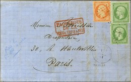 Ancre / N° 12 (2) + 16 Càd TAMISE * (faible) 10 JUIL. 61 Sur Lettre Pour Paris. Bel Affranchissement. - TB. - R. - Maritime Post