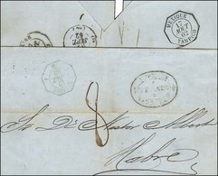 Càd Octo Bleu 1 MEXIQUE 1 * Sur Lettre De Vera Cruz Pour Le Havre, Au Verso Càd Octo MEXIQUE / TAMPICO. 1862. - TB / SUP - Correo Marítimo