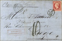 Ancre / N° 24 Càd BUENOS AYRES / PAQ. FR. K N° 1 12 MAI 67 Sur Lettre Insuffisamment Affranchie Pour Liège. Au Recto, Ta - Maritime Post