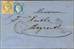 GC 5079 / N° 55 + 60 Càd T 22 ALEXANDRETTE / SYRIE Sur Lettre D'Alep Acheminée Jusqu'à Alexandrette Pour Beyrouth. 1875. - Sonstige & Ohne Zuordnung