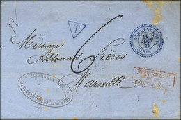 Càd T 22 Bleu ALEXANDRETTE / SYRIE Sur Lettre Taxée Pour Marseille. 1876. - SUP. - R. - Otros & Sin Clasificación